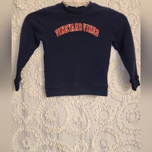 Vineyard Vines Navy Logo Sweatshirt Varsity Collegiate Letters Kids 6 preppy